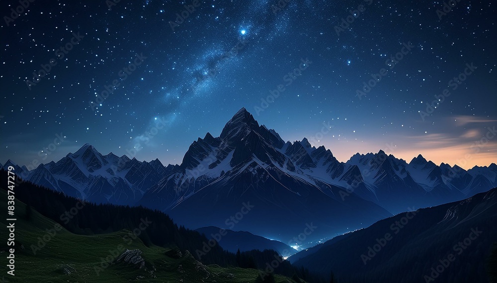 mountains at night