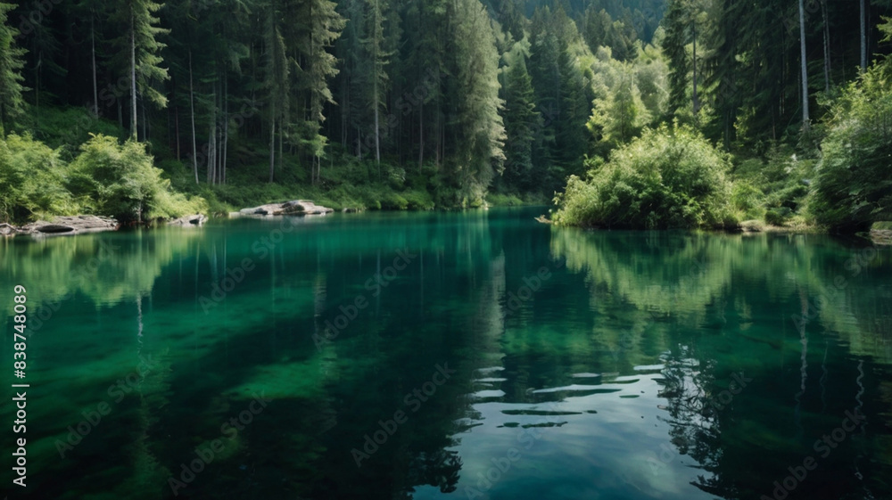 beautiful lake in forest beautiful lake in forest