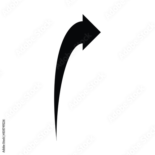 curved arrow direction sign icon