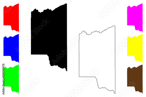 Teton County, Idaho (U.S. county, United States of America, USA, U.S., US) map vector illustration, scribble sketch Teton map photo