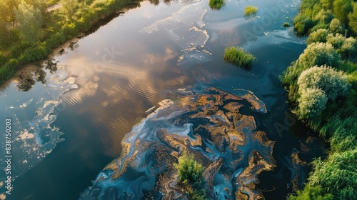 Water pollution in rivers. industrial waste that is not managed properly  © Sem