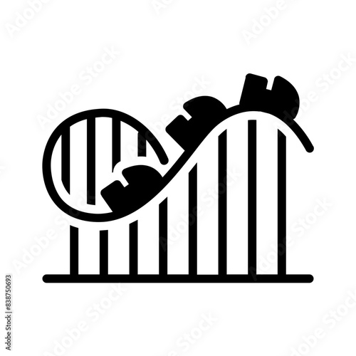 Vector solid black icon for Roller coaster