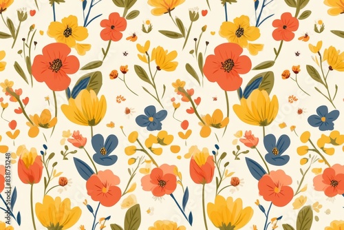 A vibrant seamless flower tapestry pattern for your creative design