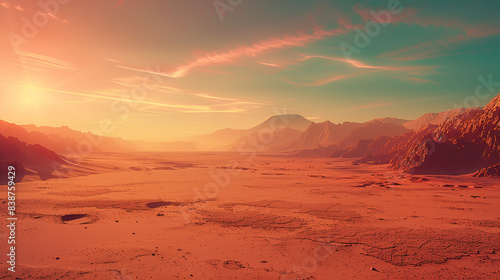 a sunset in a desert