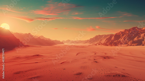 a sunset in a desert