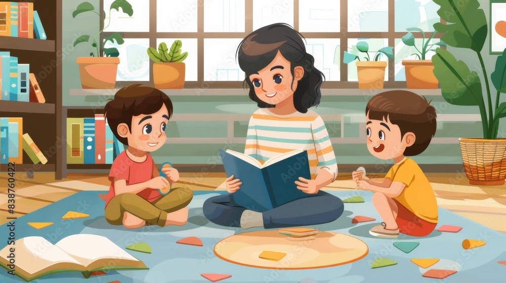 Fototapeta premium Learning Activity Illustration 