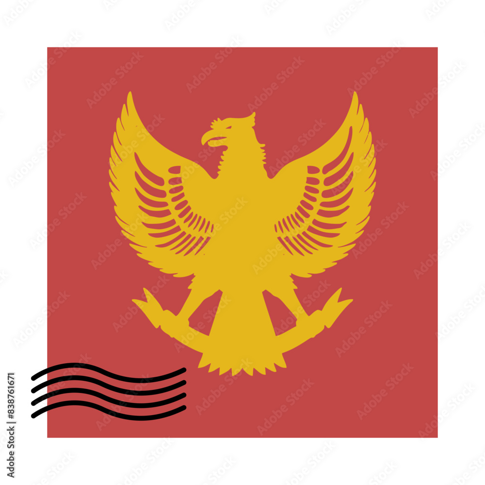 Obraz premium Postage Stamp Indonesia Element
