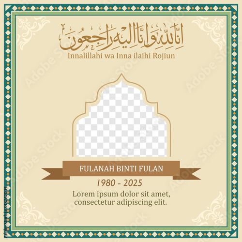 Condolences obituary design template for social media