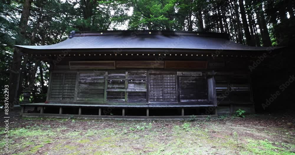 A Japanese old shrine at the countryside in Gunma Japan tilt up A Japanese old shrine at the countryside in Gunma Japan tilt up