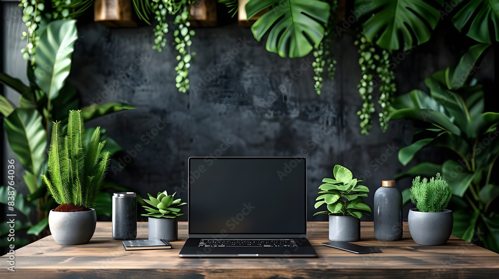 laptop on the table laptop on the table