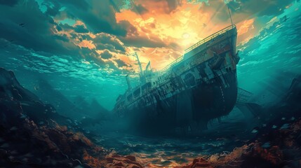 Fototapete Nautischer Stil Maritime Illustration mit Anker und Kompass  © avivmuzi