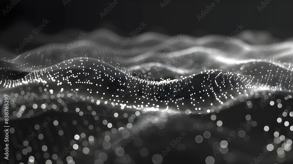 Abstract digital background of points and lines with glow Abstract digital background of points and lines with glow