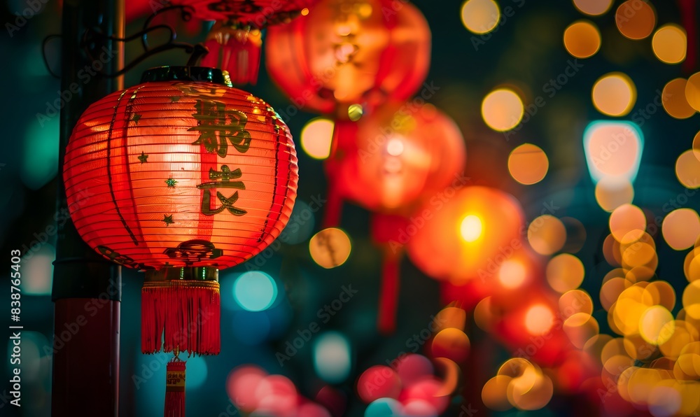 busy Chinese New Year light lanterns , Generative AI busy Chinese New Year light lanterns , Generative AI