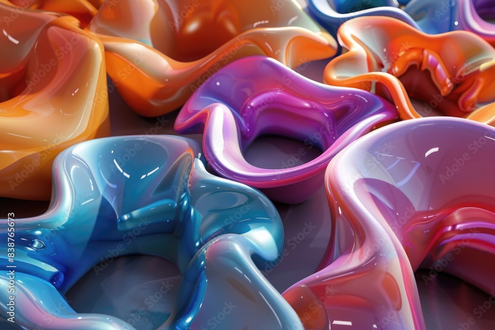 Obraz premium Colorful plastic doughnuts on a table