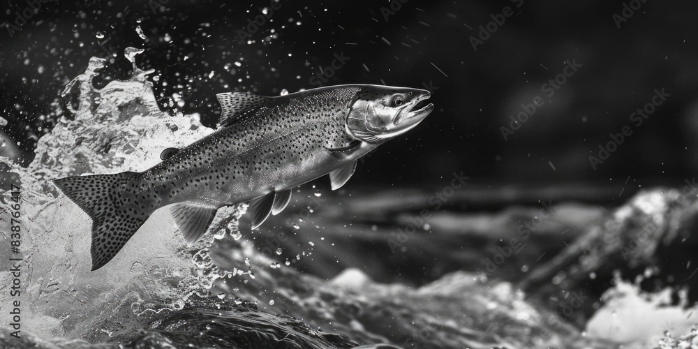 Fototapeta premium Fish Jumping Out of Water