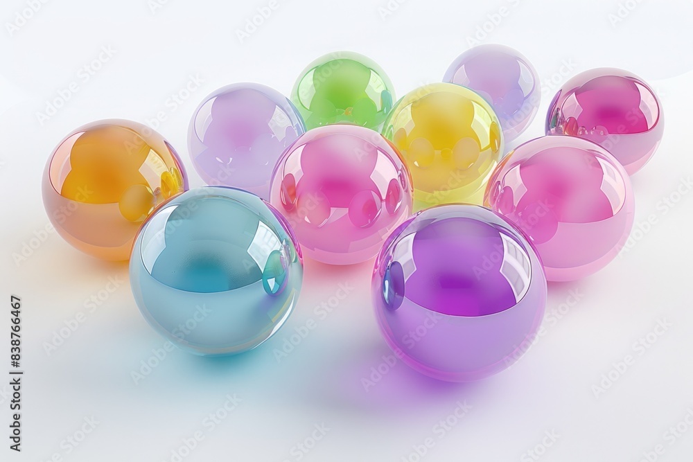 Glass Balls on White Surface Glass Balls on White Surface