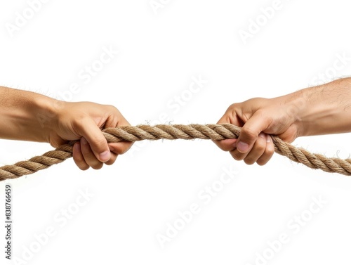 Hands pulling a rope