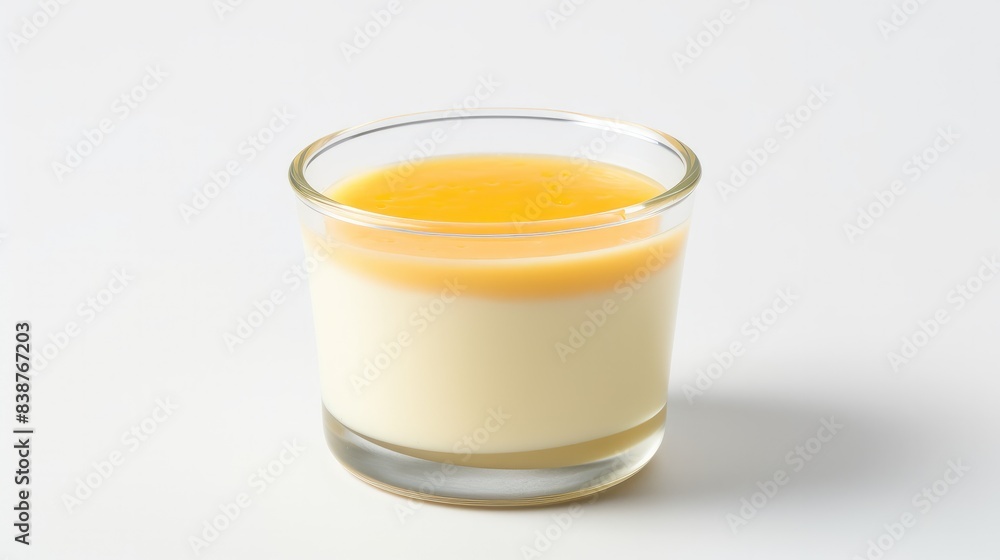 Japanese Custard Puding isolated on white background Japanese Custard Puding isolated on white background
