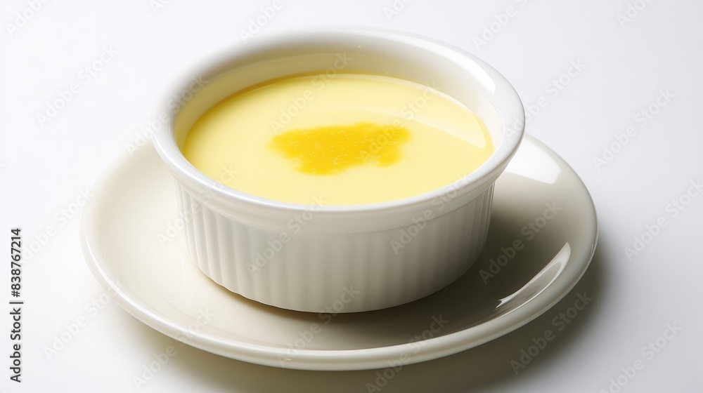 Japanese Custard Puding isolated on white background Japanese Custard Puding isolated on white background