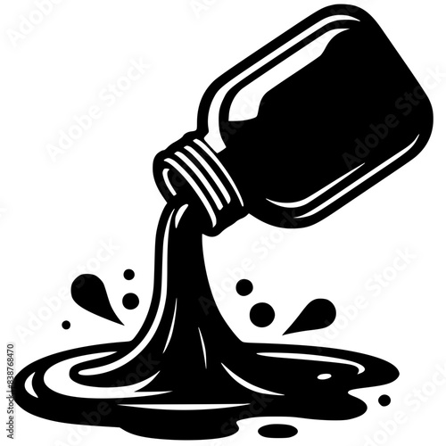 silhouette of spilled bottle of ink