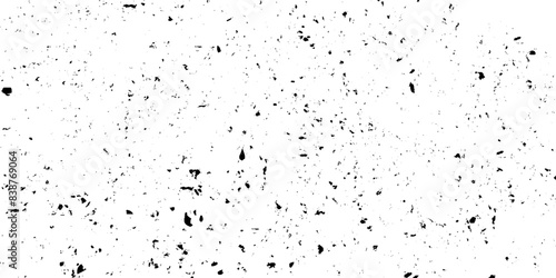 Black grainy texture isolated on white background. Dust overlay.  Dust falling on white background. Vector design