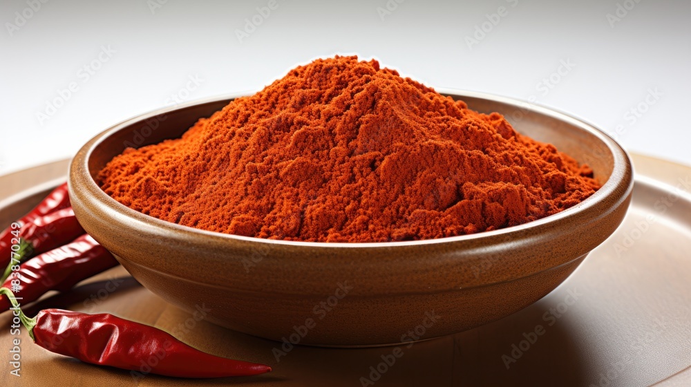 Chilli powder isolated on white background Chilli powder isolated on white background