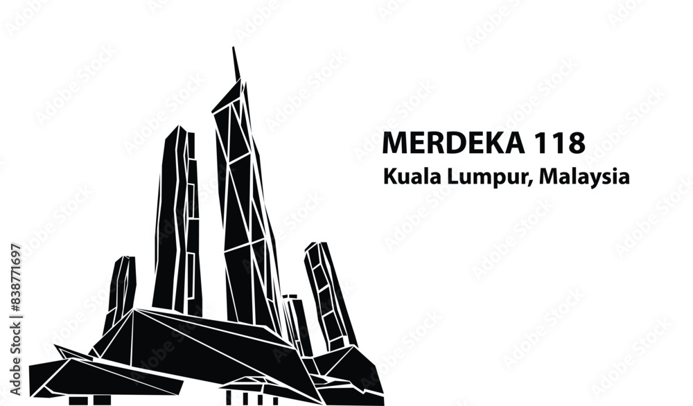 Merdeka 118 Tower and Cityscape Silhouette - Modern Architecture in ...