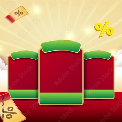 Animated Promotional Banner with Discount Podium 4K Motion Graphics Template