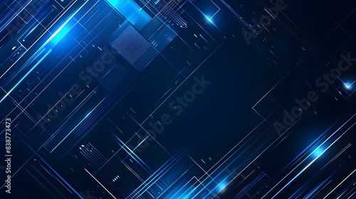 Blue Geometric Shape Abstract Technology Background