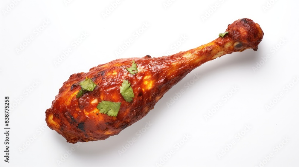 Tandoori chicken platter isolated on white background Tandoori chicken platter isolated on white background