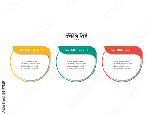 Modern infographic design template with icons and 3 options or steps. Can be used for process, presentations, layout, banner,info graph.