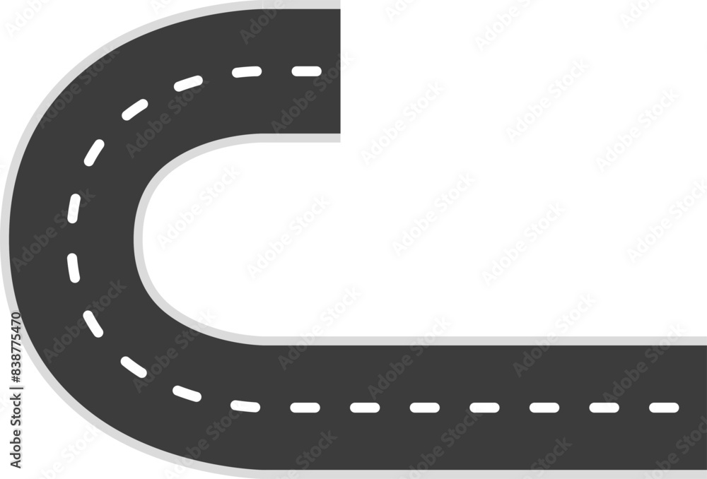 Fototapeta premium City road and highway top view, elements for map.