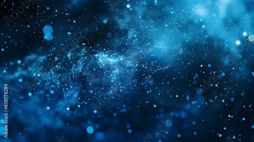 Dark blue and glow particle abstract background