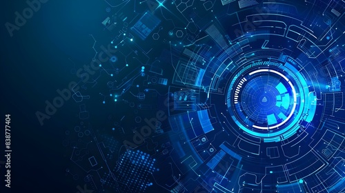 Blue futuristic brochures, flyers, placards layout