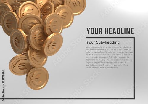 3D Euro Coin with body text