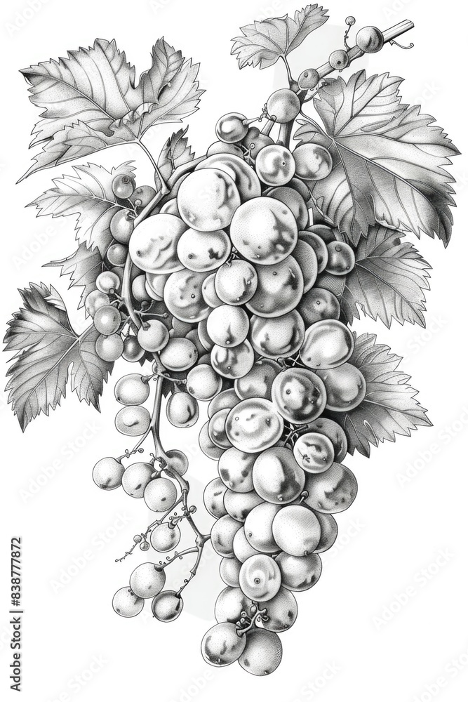 Fototapeta premium Grapes with leaves