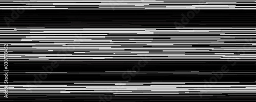 TV static noise texture. VHS video signal wallpaper with black stripes, interferences or glitches. Glitch white noise background. Rippled television screen backdrop grain for poster, banner. Vector
