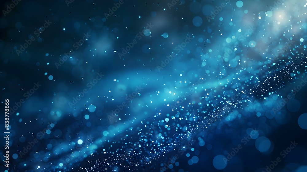 Fototapeta premium Dark blue and glow particle abstract background