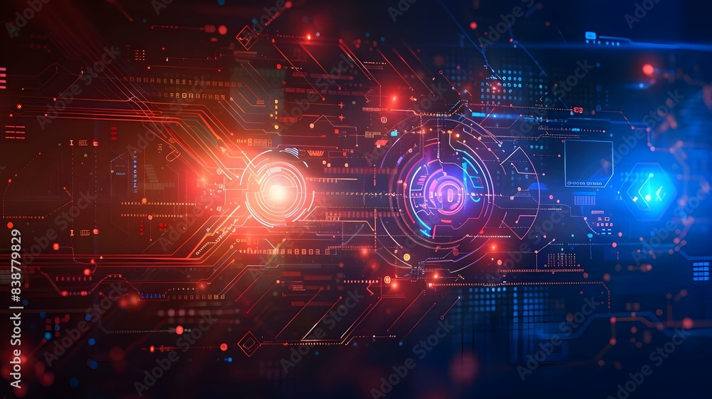 Fototapeta premium Abstract technological background with various technology elements