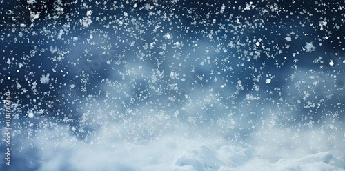 snowing texture on a blue background a snowboarder glides down a snow - covered slope, with a clear blue sky overhead and a snow - covered ground below