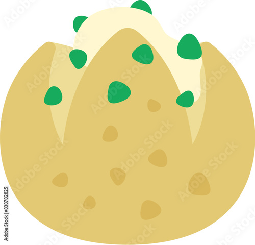 じゃがバターのアイコンのイラスト