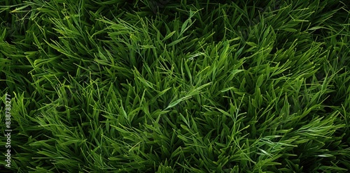 seamless grass texture on a black background a row of green grass arranged in a row from left to right  with a small white flower in the center