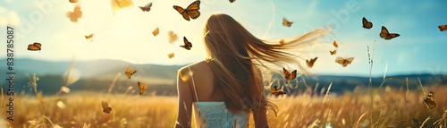 Woman Embracing Nature s Be...