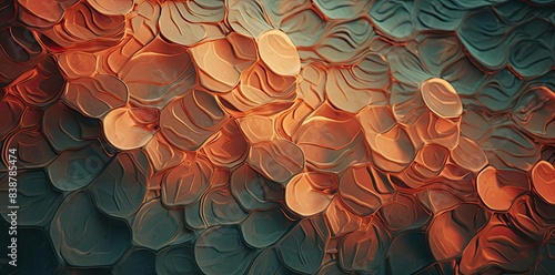 Wallpaper Mural retro texture of an orange and blue background with a red and white striped pattern, a white and blue striped object, and a black and white object Torontodigital.ca