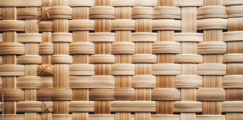rattan textured wicker baskets stacked on top of each other, with a single wicker basket in the foreground rattan textured wicker baskets stacked on top of each other, with a single wicker basket in the foreground