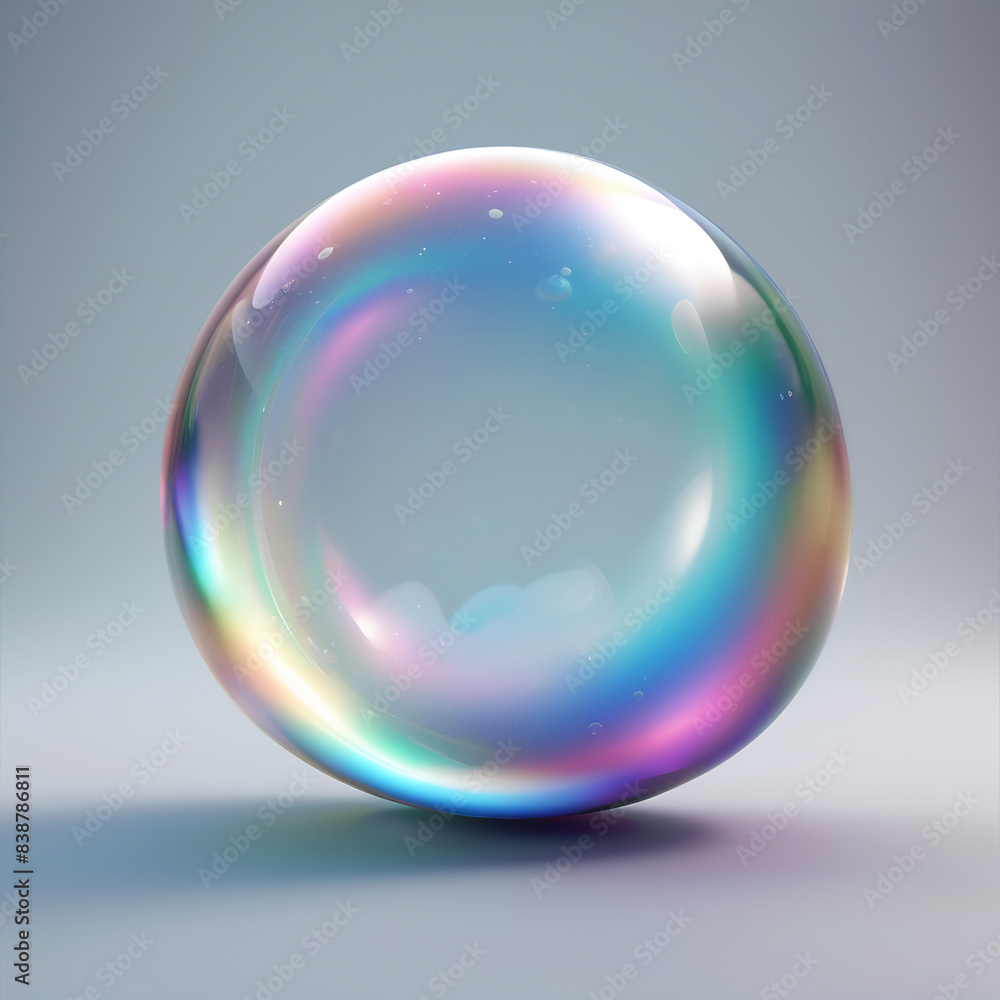Translucent bubble isolated on grey background Translucent bubble isolated on grey background
