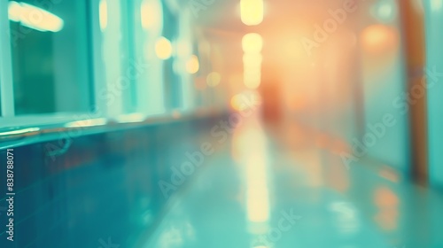 Abstract blur luxury hospital corridor abstract medical background
