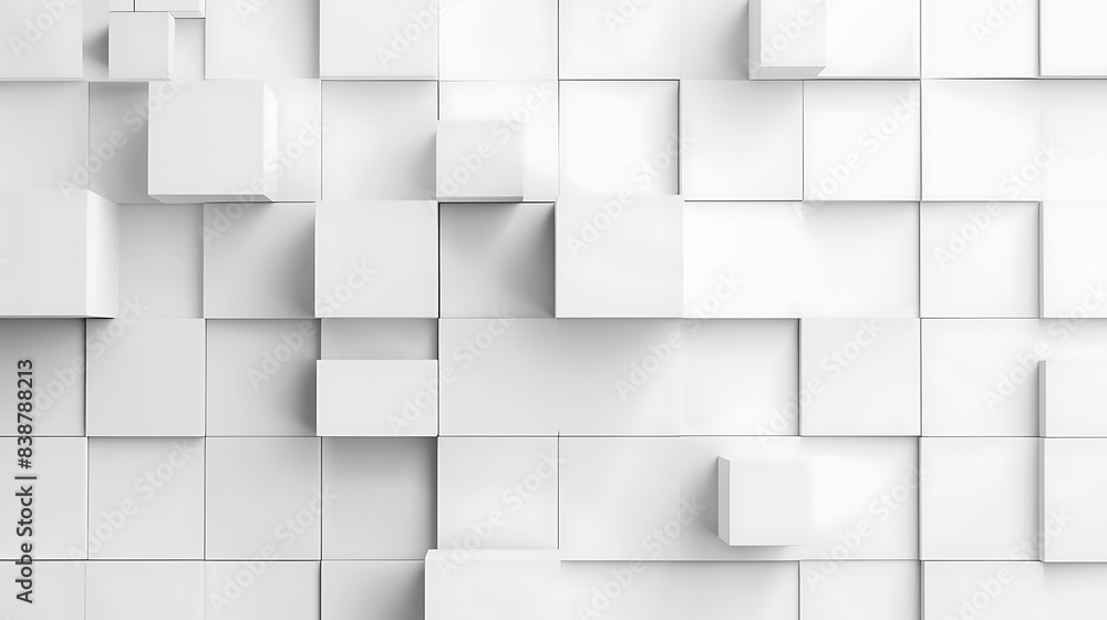 Random shifted white cube boxes block background wallpaper banner Random shifted white cube boxes block background wallpaper banner