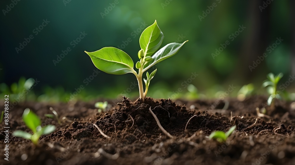 A close-up shot capturing the emergence of a tender green sprout breaking through the soil, symbolizing the promise of new life and growth. A close-up shot capturing the emergence of a tender green sprout breaking through the soil, symbolizing the promise of new life and growth.