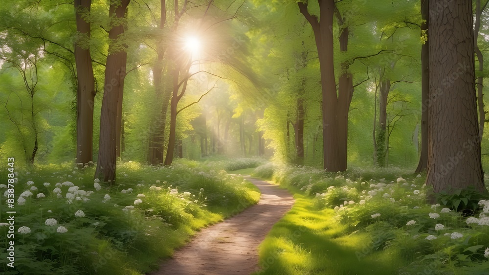 Naklejka premium morning in the forest